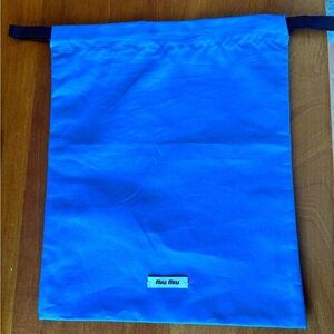 New Miu Miu Blue Dust Bag cotton for accessories